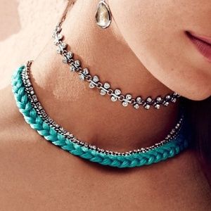 BRAIDED CRYSTAL COLLAR NECKLACES